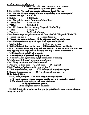 Đề kiểm tra giữa học kì II môn Ngữ văn Lớp 6 