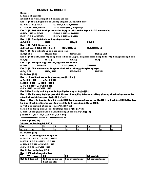 Đề kiểm tra học kì 2 môn Hóa học Lớp 8