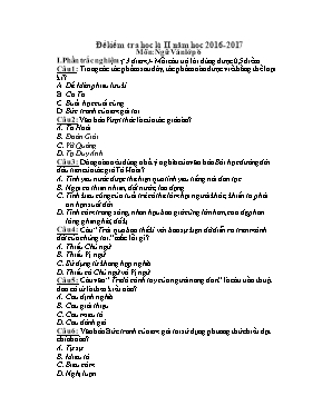 Đề kiểm tra học kì 2 môn Ngữ văn Lớp 6 - Năm 