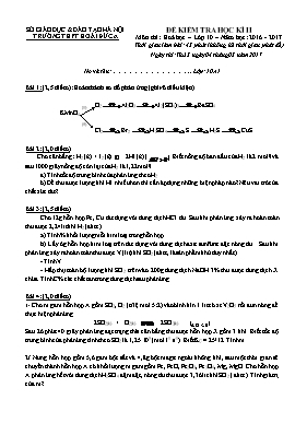 Đề kiểm tra học kỳ 2 môn Hóa học Lớp 10 - Năm