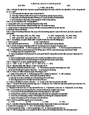 Đề kiểm tra học kỳ 2 môn Lịch sử Lớp 10