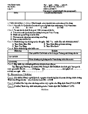 Đề kiểm tra học kỳ 2 môn Lịch sử Lớp 9 (Có đá