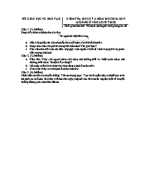 Đề kiểm tra học kỳ 2 môn Ngữ văn Khối 8 - Năm học 2016-2017