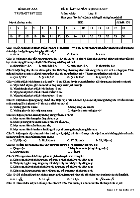 Đề kiểm tra học kỳ 2 môn Vật lý Lớp 11 - Mã đ