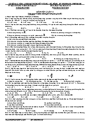 Đề kiểm tra học kỳ 2 môn Vật lý Lớp 11 - Năm 