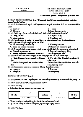 Đề kiểm tra học kỳ 2 môn Vật lý Lớp 6 - Năm học 2016-2017 (Có đáp án)