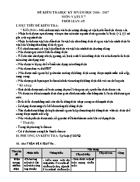 Đề kiểm tra học kỳ 2 môn Vật lý Lớp 7 - Trường THCS Lê Quý Đôn (Có đáp án)