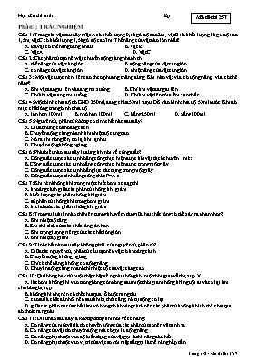 Đề kiểm tra học kỳ 2 môn Vật lý Lớp 8 - Mã đề 357