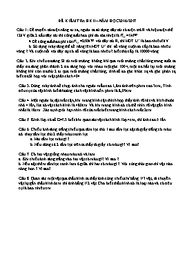 Đề kiểm tra học kỳ 2 môn Vật lý Lớp 9 - Năm học 2016-2017