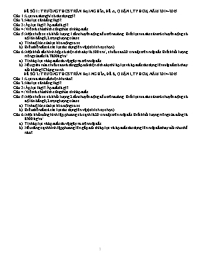 Đề kiểm tra học kỳ I môn Vật lý Lớp 8 - Năm h