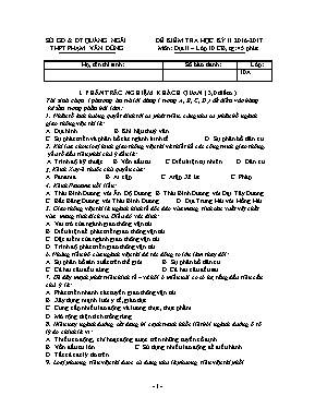 Đề kiểm tra học kỳ II môn Địa lý Lớp 10 (Cơ b