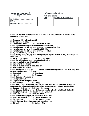 Đề kiểm tra học kỳ II môn Giáo dục công dân L