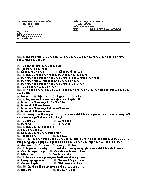 Đề kiểm tra học kỳ II môn Giáo dục công dân Lớp 10 - Đề 2 - Năm học 2010-2011 - Trường THPT Phan Bội Châu