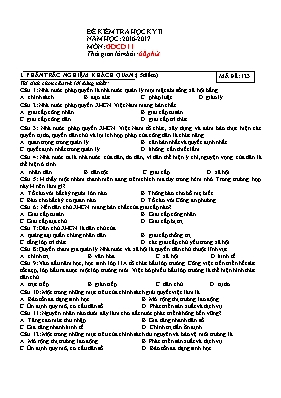 Đề kiểm tra học kỳ II môn Giáo dục công dân L