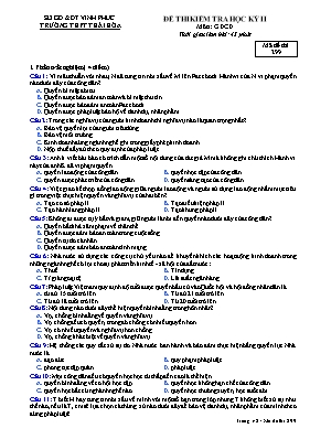 Đề kiểm tra học kỳ II môn Giáo dục công dân L