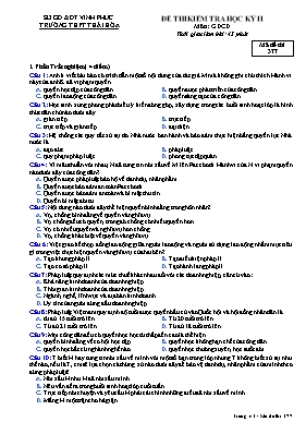Đề kiểm tra học kỳ II môn Giáo dục công dân L