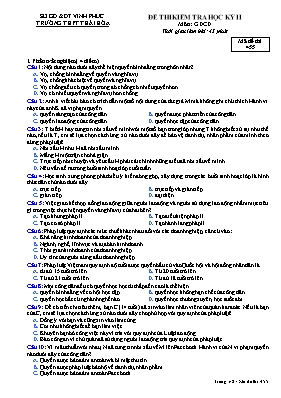 Đề kiểm tra học kỳ II môn Giáo dục công dân L