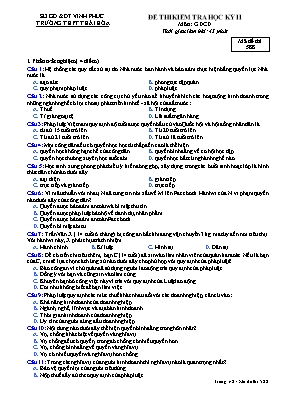 Đề kiểm tra học kỳ II môn Giáo dục công dân L