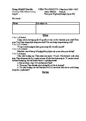 Đề kiểm tra học kỳ II môn Giáo dục công dân L