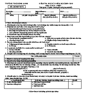 Đề kiểm tra học kỳ II môn Giáo dục công dân L