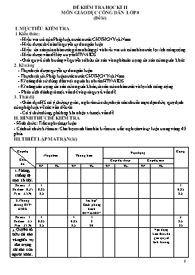Đề kiểm tra học kỳ II môn Giáo dục công dân Lớp 8 - Năm học 2016-2017 - Trường THCS Phan Bội Châu
