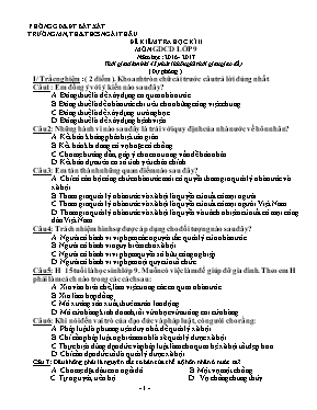 Đề kiểm tra học kỳ II môn Giáo dục công dân L