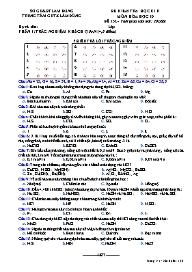 Đề kiểm tra học kỳ II môn Hóa học Lớp 10 - Đề