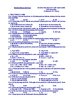 Đề kiểm tra học kỳ II môn Hóa học Lớp 10 - Nă