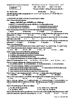 Đề kiểm tra học kỳ II môn Hóa học Lớp 11 (Cơ 