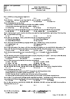 Đề kiểm tra học kỳ II môn Hóa học Lớp 11 (Nân