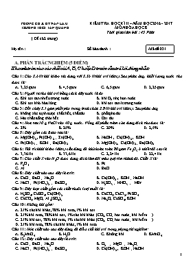 Đề kiểm tra học kỳ II môn Hóa học Lớp 8 - Mã 
