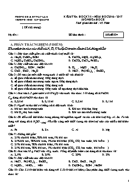 Đề kiểm tra học kỳ II môn Hóa học Lớp 8 - Mã 