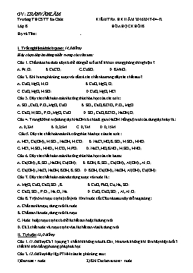 Đề kiểm tra học kỳ II môn Hóa học Lớp 8 - Năm