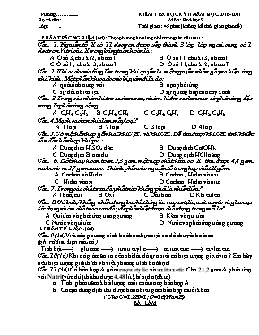 Đề kiểm tra học kỳ II môn Hóa học Lớp 9 - Năm học 2016-2017 (Có đáp án)