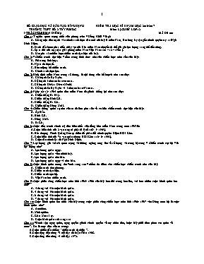 Đề kiểm tra học kỳ II môn Lịch sử Lớp 12 - Mã