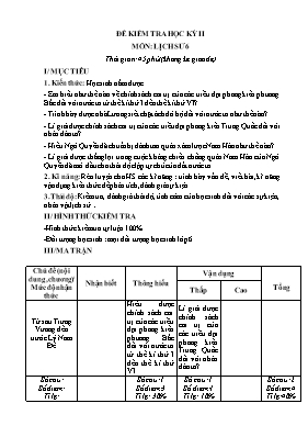 Đề kiểm tra học kỳ II môn Lịch sử Lớp 6 (Có đáp án)