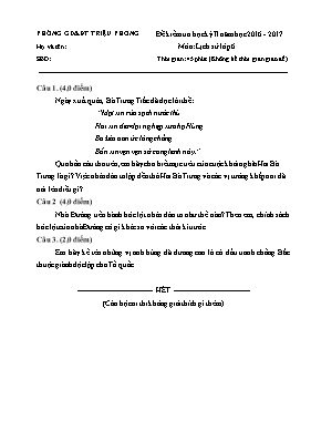 Đề kiểm tra học kỳ II môn Lịch sử Lớp 6 - Năm
