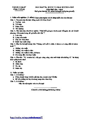 Đề kiểm tra học kỳ II môn Ngữ văn Lớp 6 - Năm