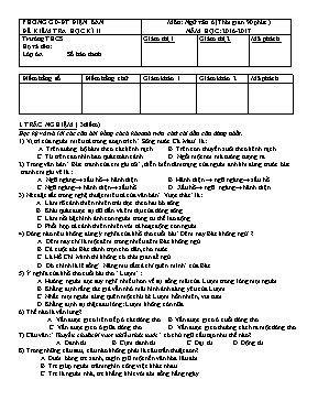 Đề kiểm tra học kỳ II môn Ngữ văn Lớp 6 - Năm học 2016-2017 - Phòng GD & ĐT Điện Bàn (Có đáp án)