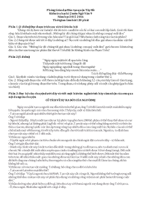 Đề kiểm tra học kỳ II môn Ngữ văn Lớp 9 - Năm