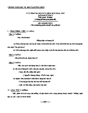 Đề kiểm tra học kỳ II môn Ngữ văn Lớp 9 - Năm