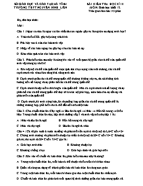 Đề kiểm tra học kỳ II môn Sinh học Lớp 12 - T