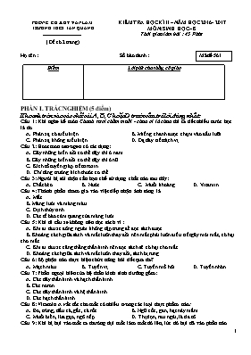 Đề kiểm tra học kỳ II môn Sinh học Lớp 8 - Mã