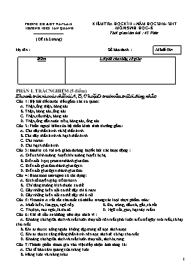 Đề kiểm tra học kỳ II môn Sinh học Lớp 8 - Mã