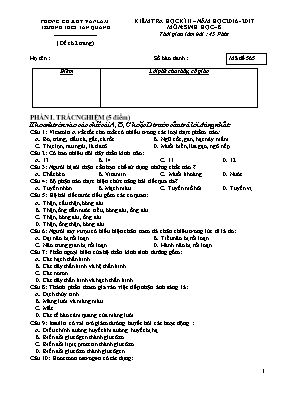 Đề kiểm tra học kỳ II môn Sinh học Lớp 8 - Mã