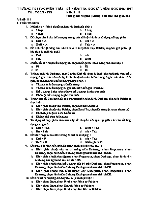 Đề kiểm tra học kỳ II môn Tin học Lớp 11 - Mã
