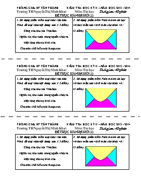 Đề kiểm tra học kỳ II môn Tin học Lớp 3 (Thực