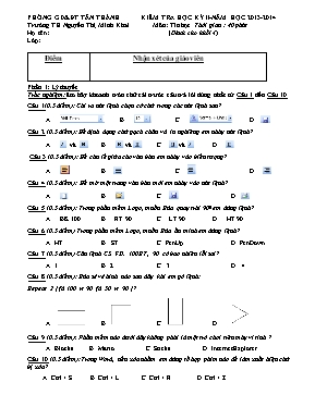 Đề kiểm tra học kỳ II môn Tin học Lớp 4 (Lý t