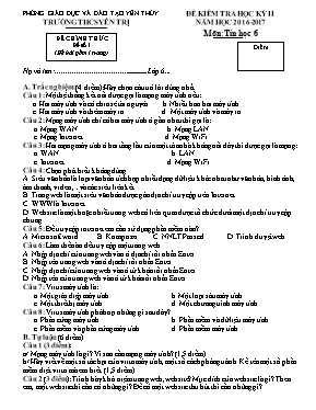Đề kiểm tra học kỳ II môn Tin học Lớp 6 - Đề 