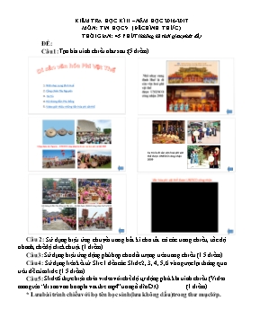 Đề kiểm tra học kỳ II môn Tin học Lớp 9 - Năm học 2016-2017